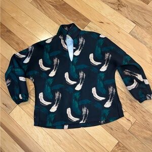 Emily McCarthy Abstract Lightweight Patterned Pullover Sweater